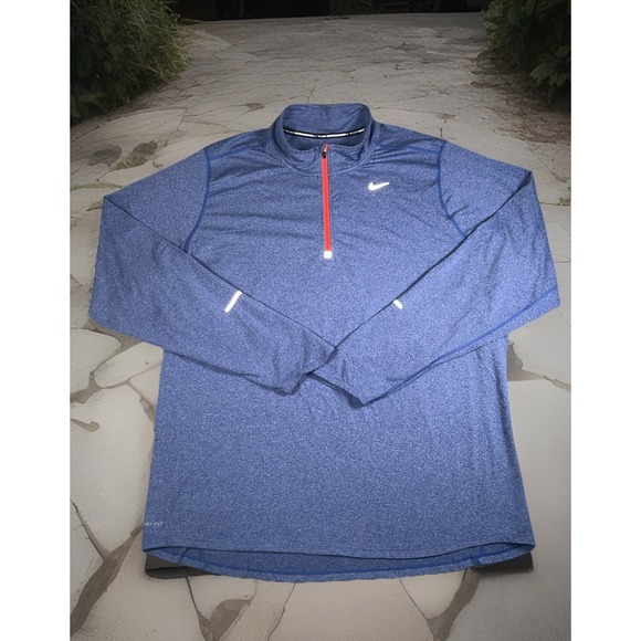 Nike Dri-Fit 1/4 Zip Pullover Shirt Men XL Element Running Reflective Jacket EUC - Picture 1 of 12